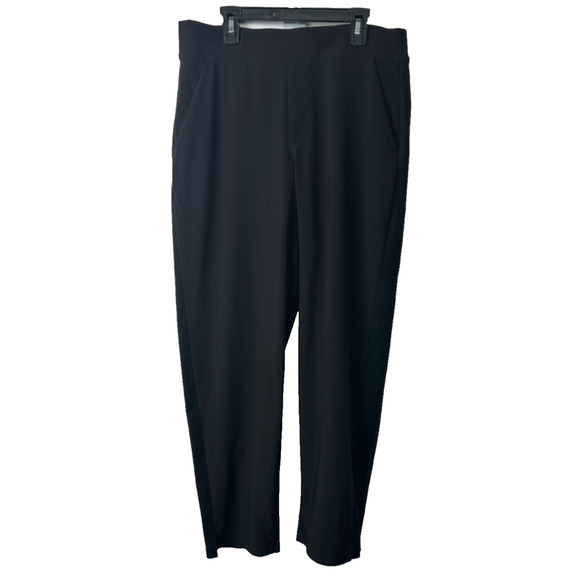 Athleta Women Pants 10 Black Poly Blend Pull On Stretch Regular Activewear A30 - Picture 1 of 9